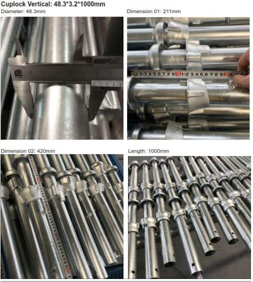 Sistem perancah cuplock galvanis vertikal 