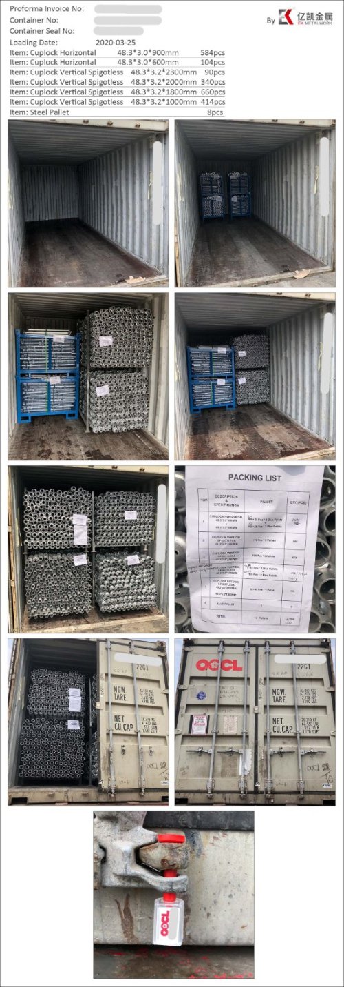 Sistem perancah cuplock galvanis vertikal