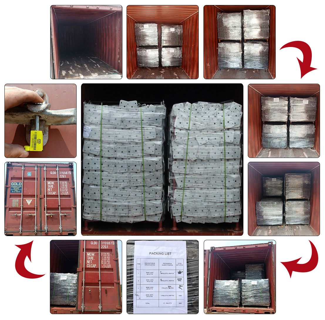 Perancah Jack Packing & Loading