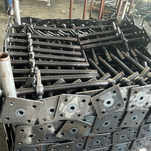 Scaffolding hitam jack dasar sekrup padat disesuaikan 