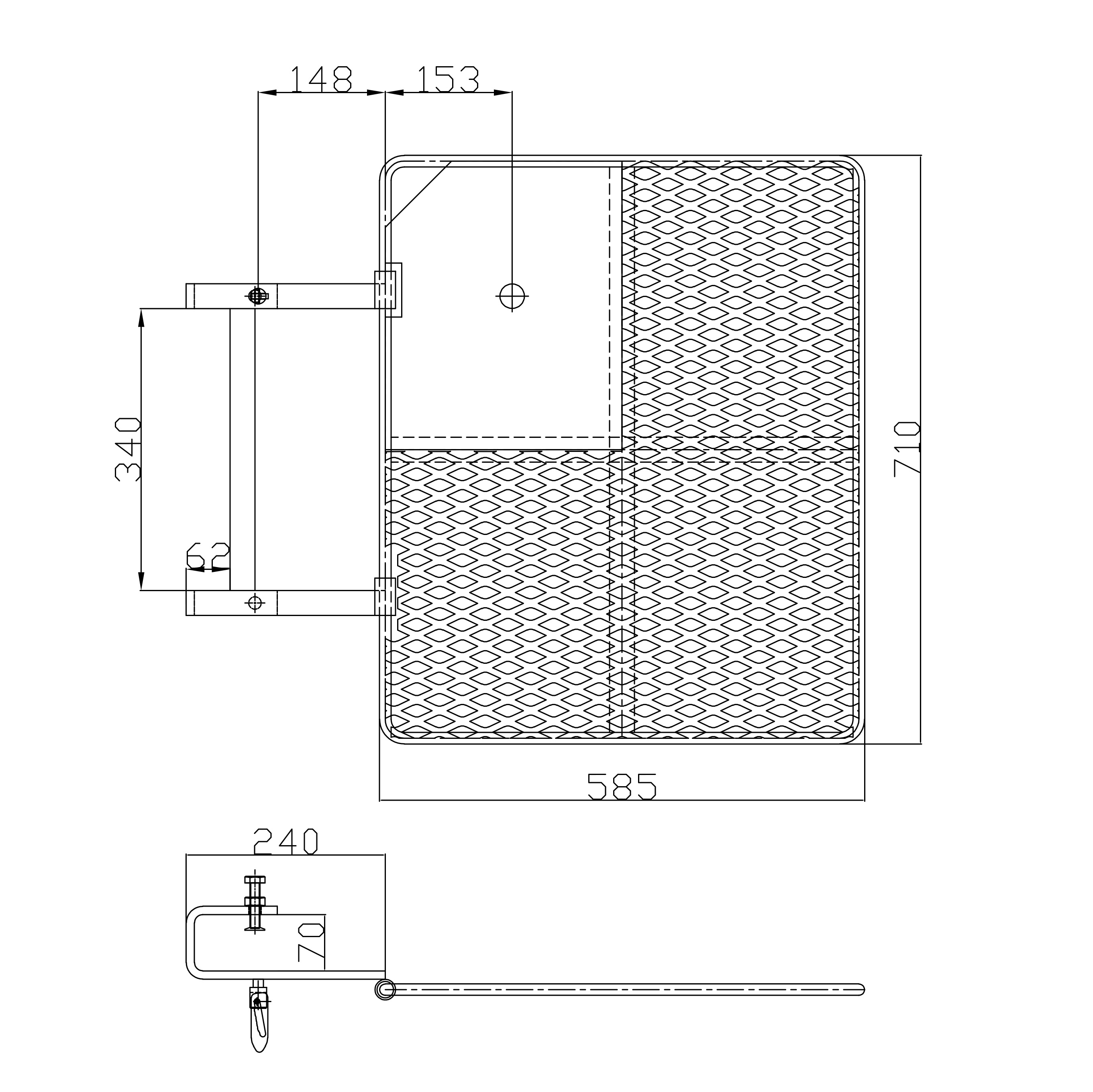 Pintu perangkap perancah yang dilapisi bubuk