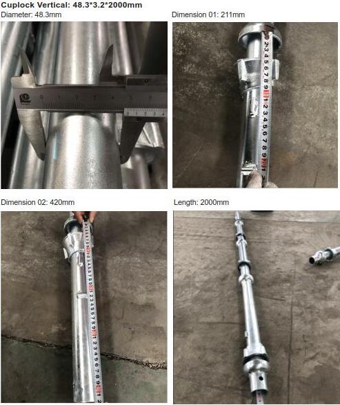 sistem perancah cuplock galvanis vertikal